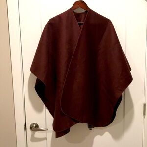 New cashmere felt coat high end wrap blanket wine red cape poncho